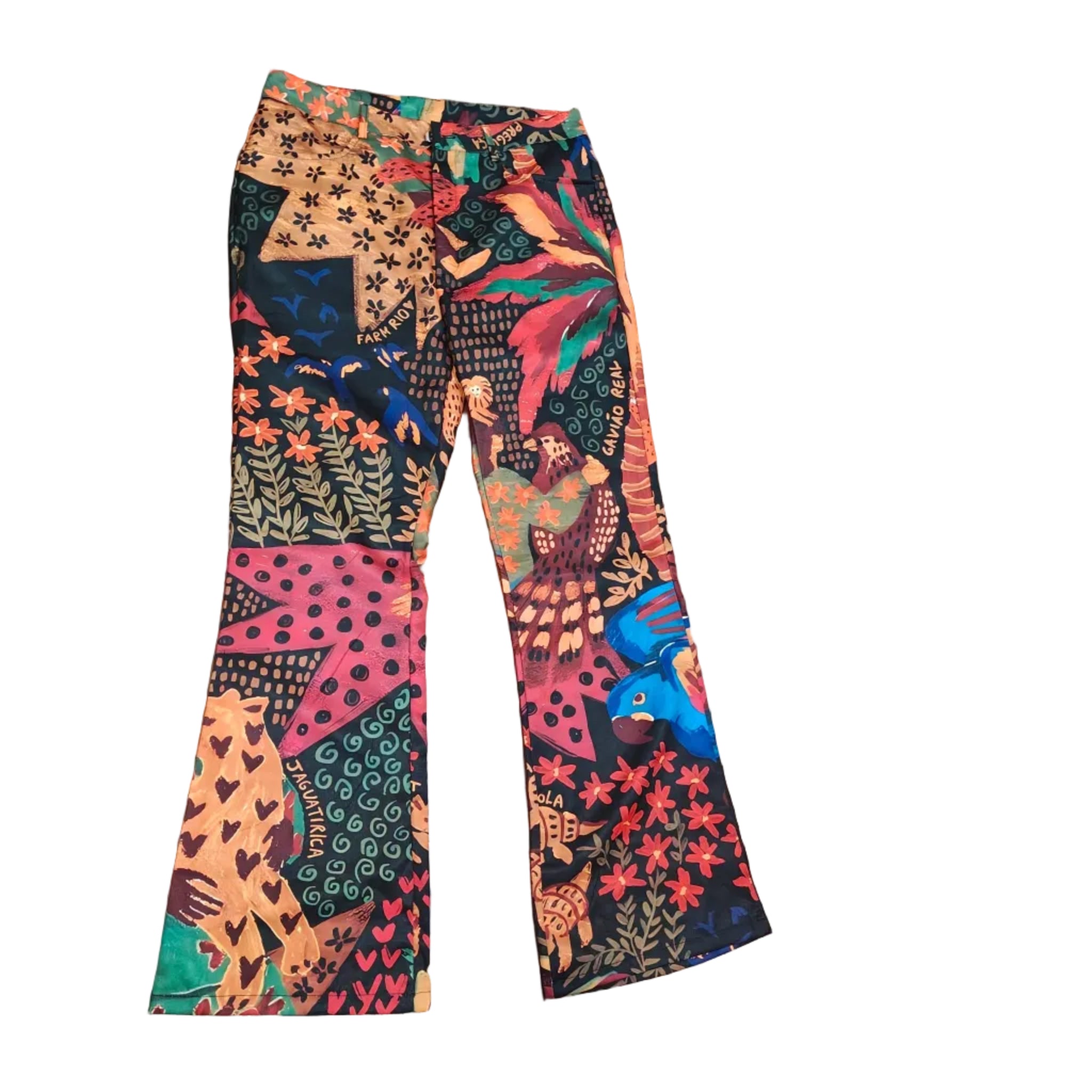 Women's Colorful Patchwork Wide Leg Pants