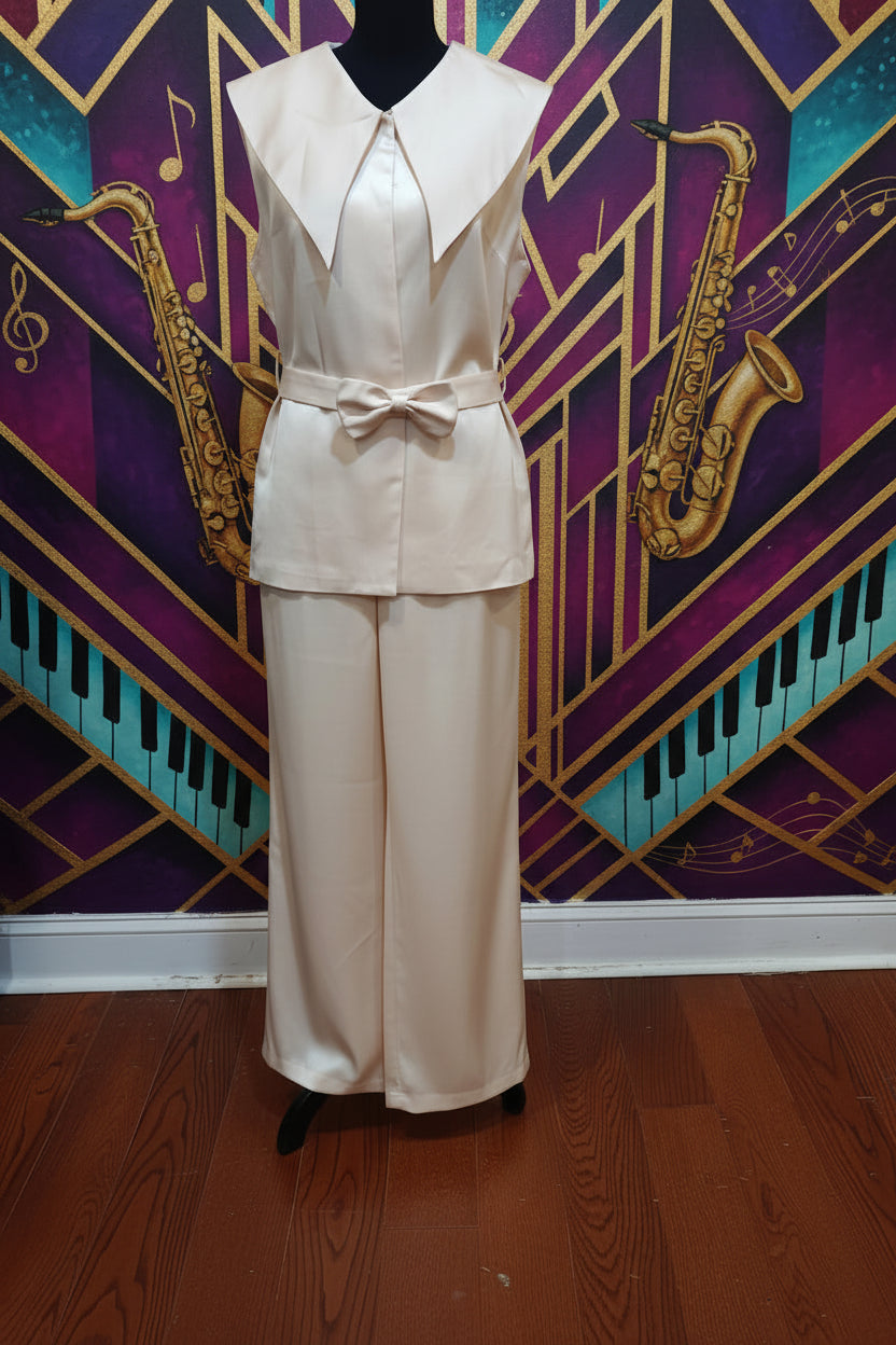 Women's Two-Piece Sleeveless Vest & Wide Leg Pant Suit