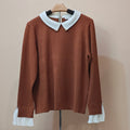 Women's Brown Rust Knit Pullover Sweater