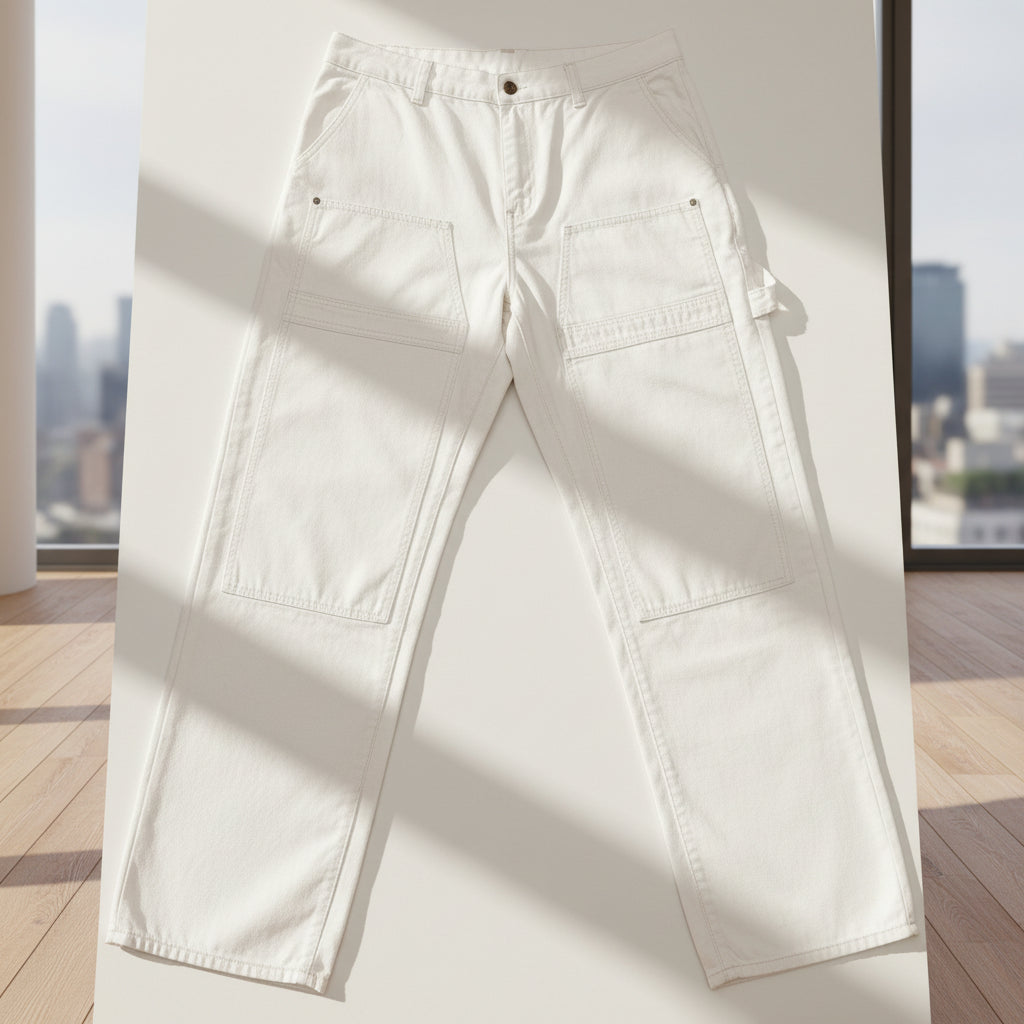 Unisex Off-White Wide Leg Cargo Pants