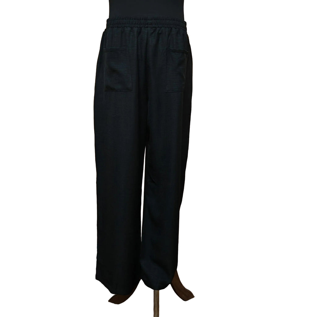 Men's Black Wide Leg Drawstring Pants