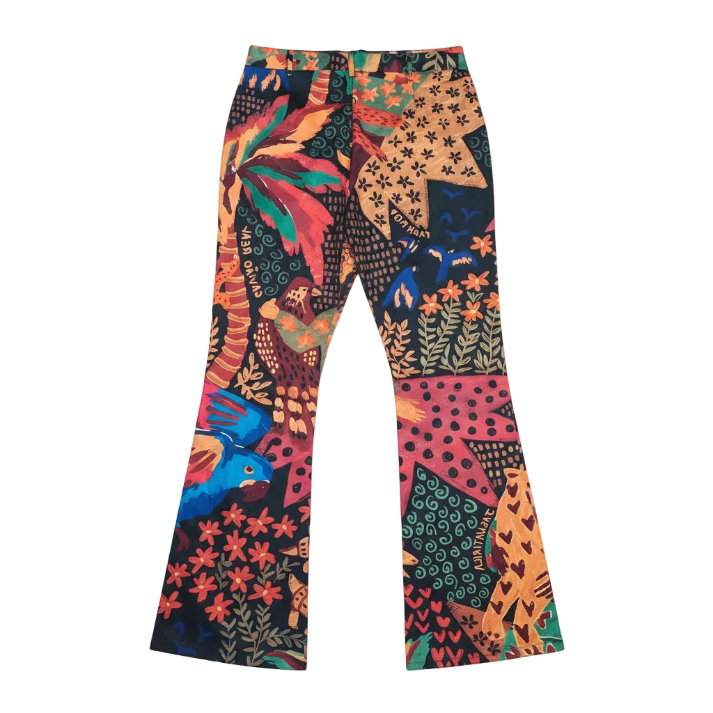 Women's Colorful Patchwork Wide Leg Pants