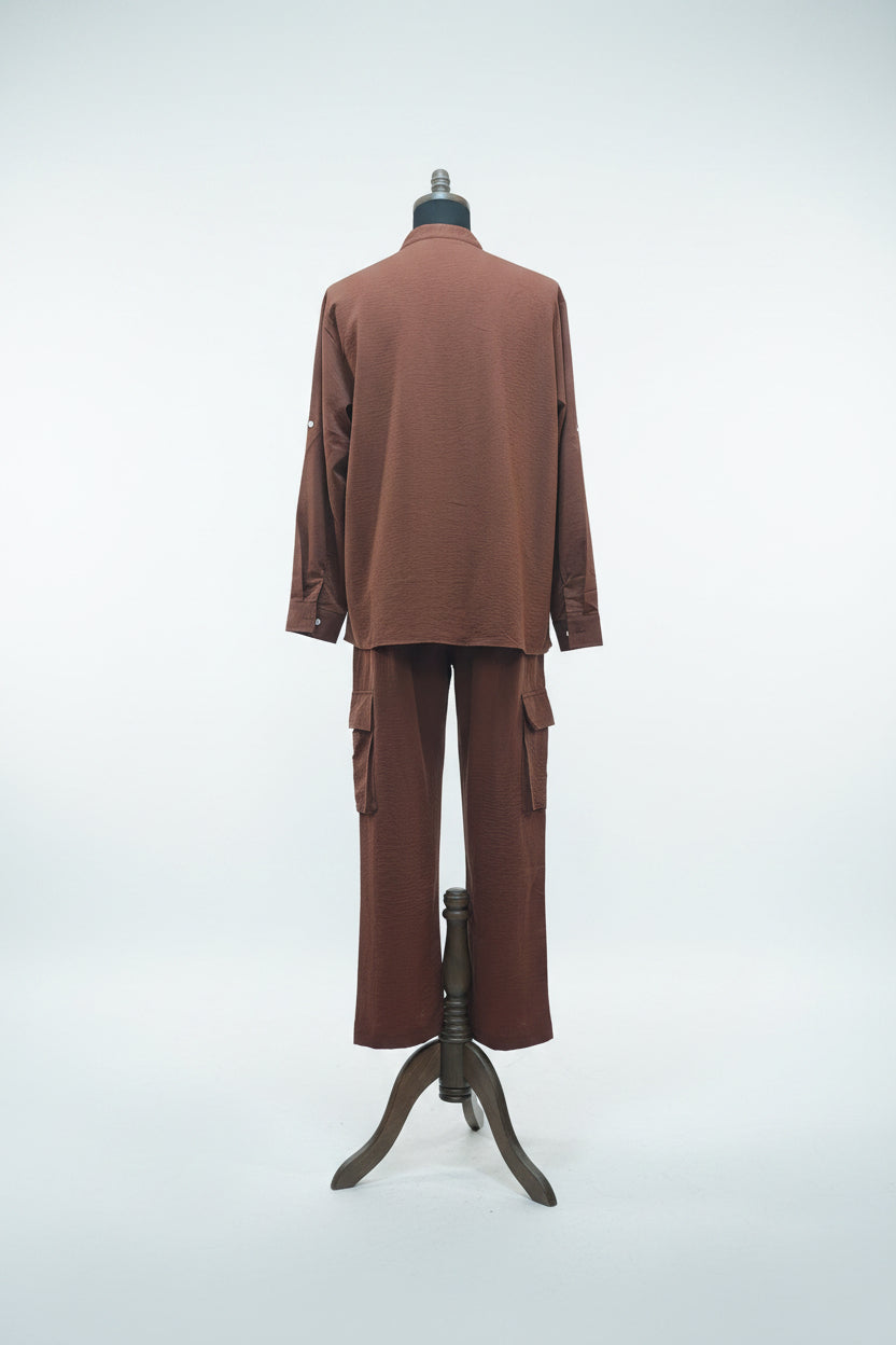 Men's Brown Linen Two-Piece Walking Suit