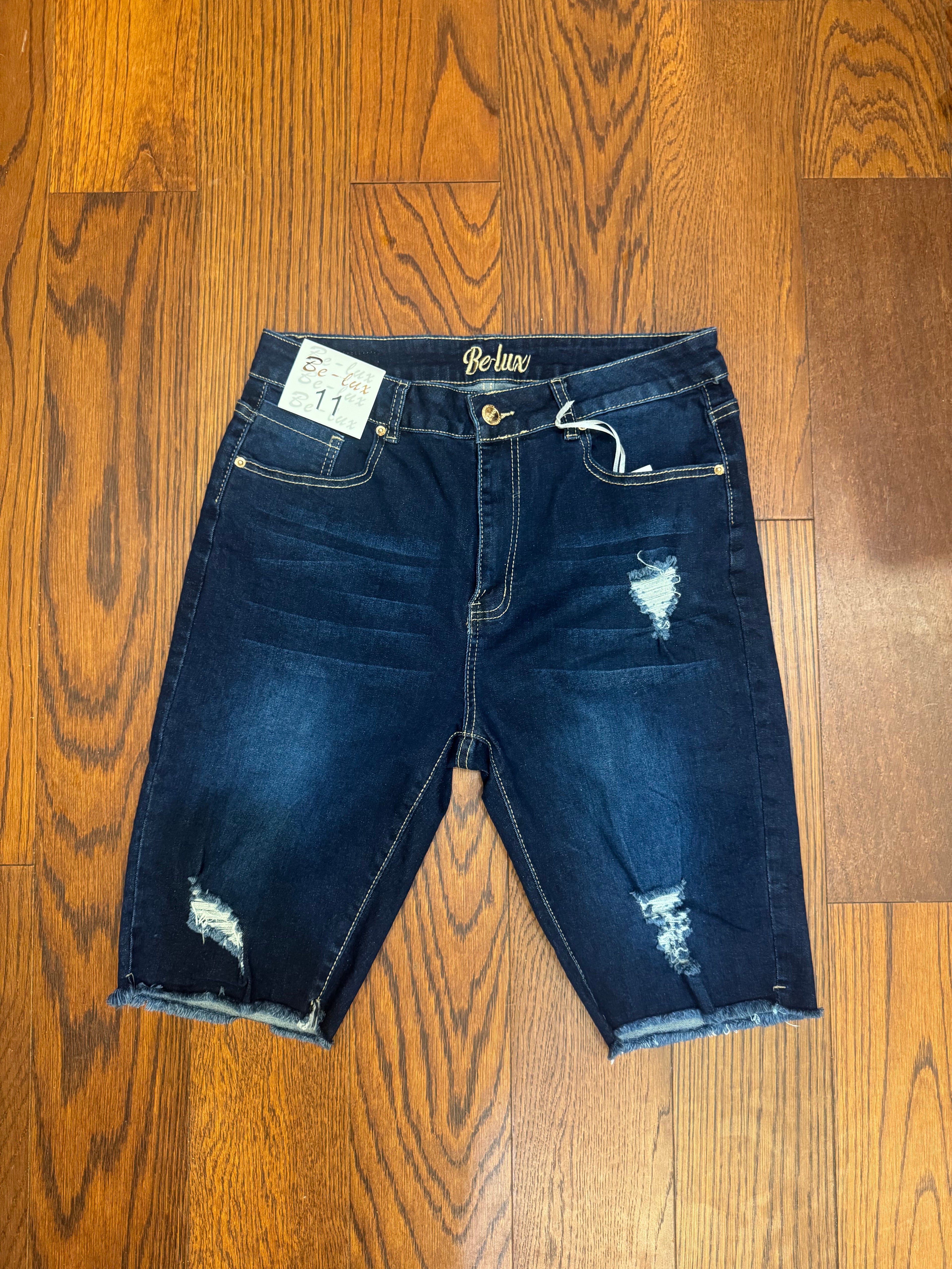 Women's Blue Jean Distressed Shorts