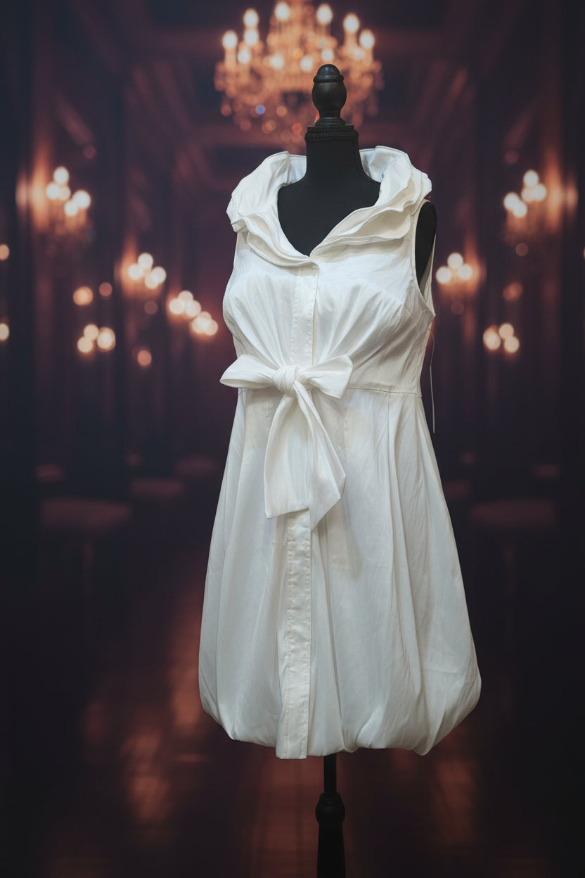 Women's White Satin Party Dress