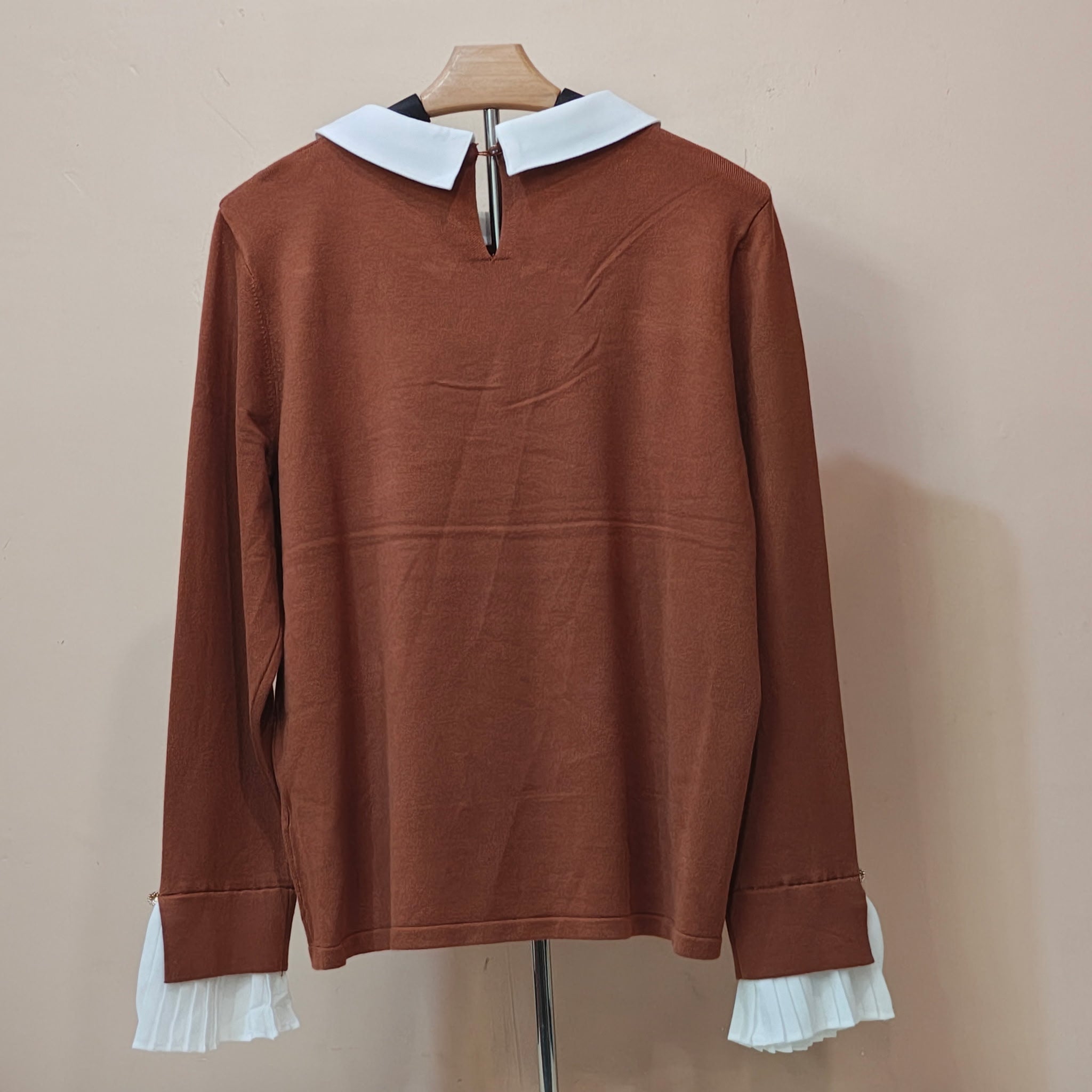Women's Brown Rust Knit Pullover Sweater