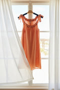 Italian Handmade Orange Linen Blouse