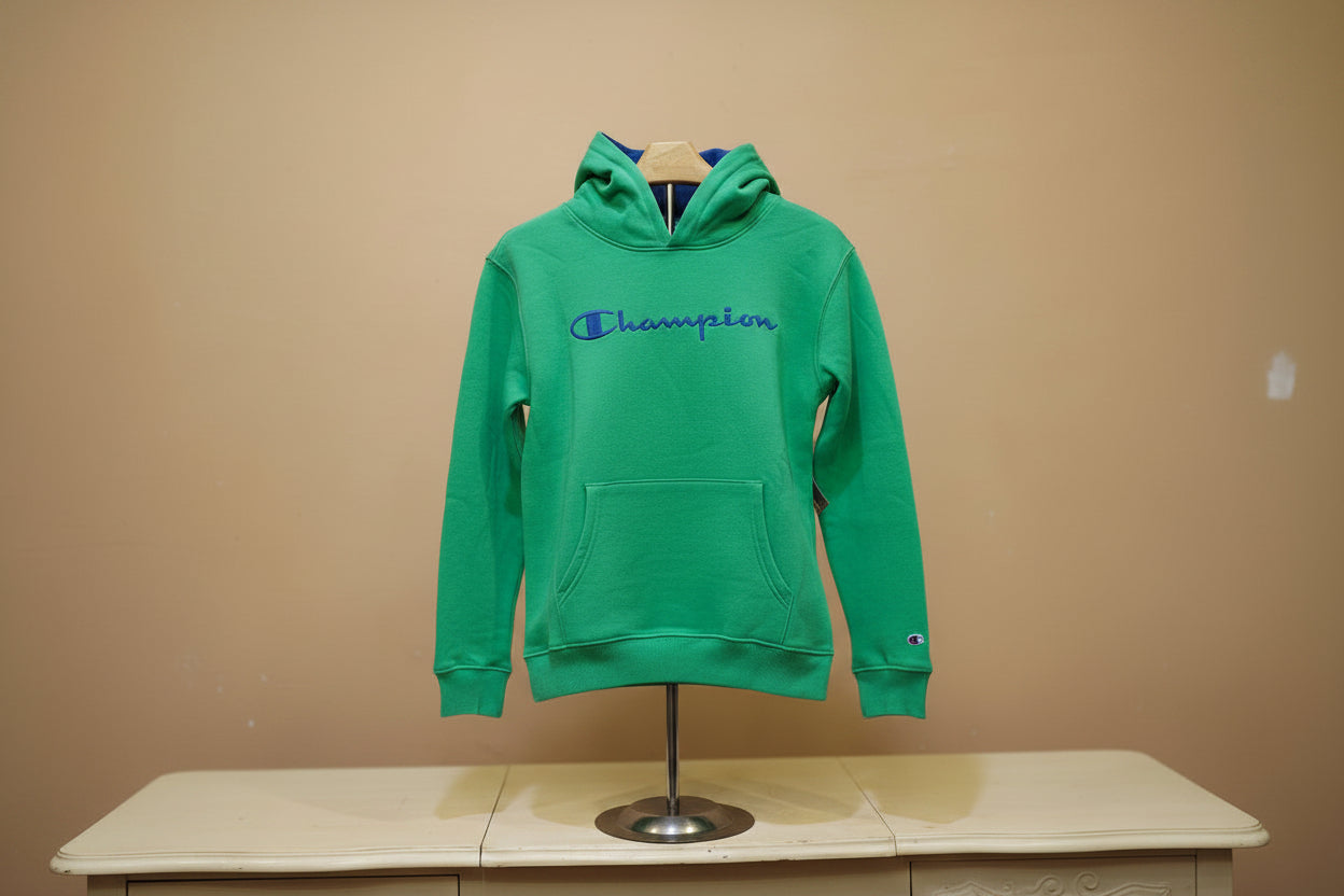 Champion Lime Green Long Sleeve Embroidered Hoodie