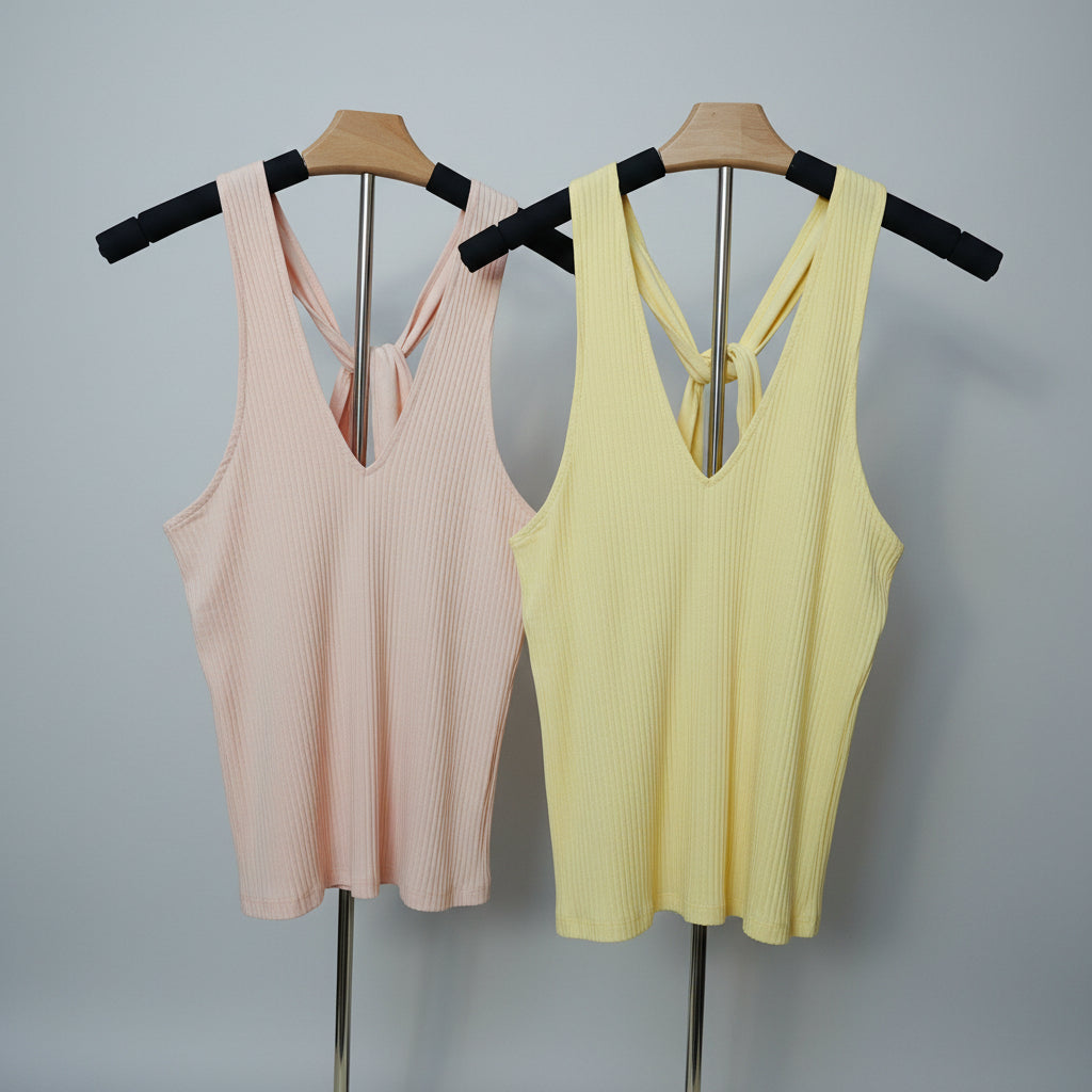 Women's Knotted Tie-Back Tank Top