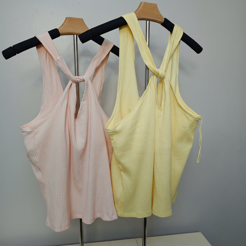 Women's Knotted Tie-Back Tank Top