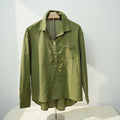 Women's Green Long Sleeve Button-Down Shirt