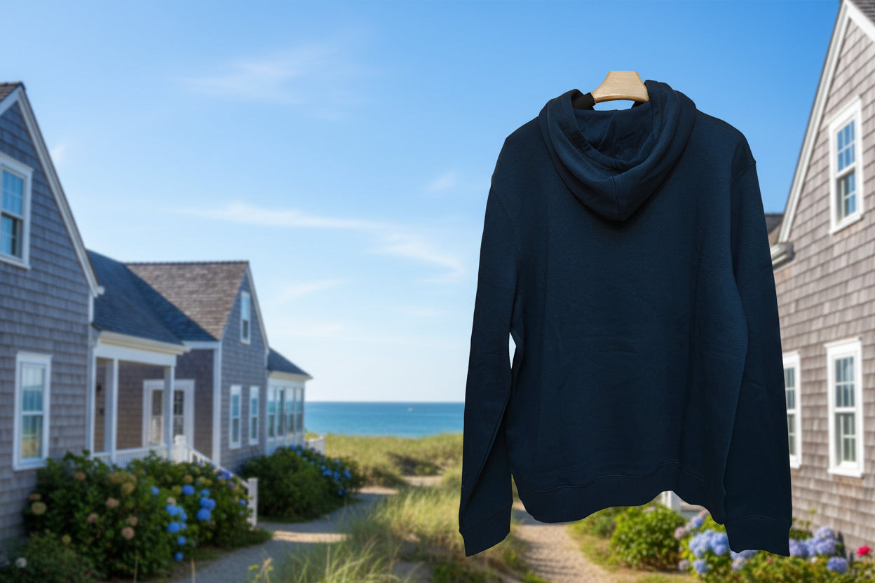 Men's Navy Blue Destination Print Pullover Hoodie