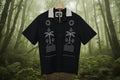 Men's Black Embroidered Linen Shirt