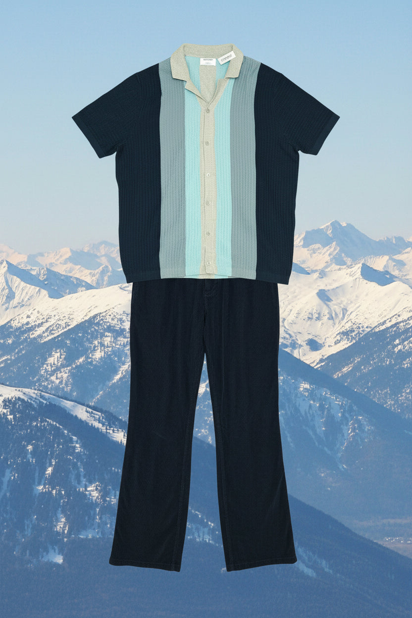 Men's Navy Blue Vintage Baggy Corduroy Pants