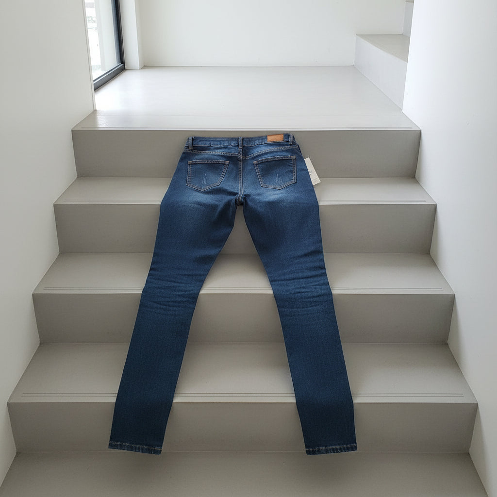 Women's Blue-Black Skinny Stretch Denim Jeans by Bless