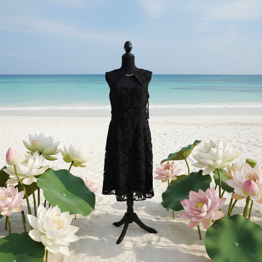 Women's Kensie Floral Embroidery Little Black Dress