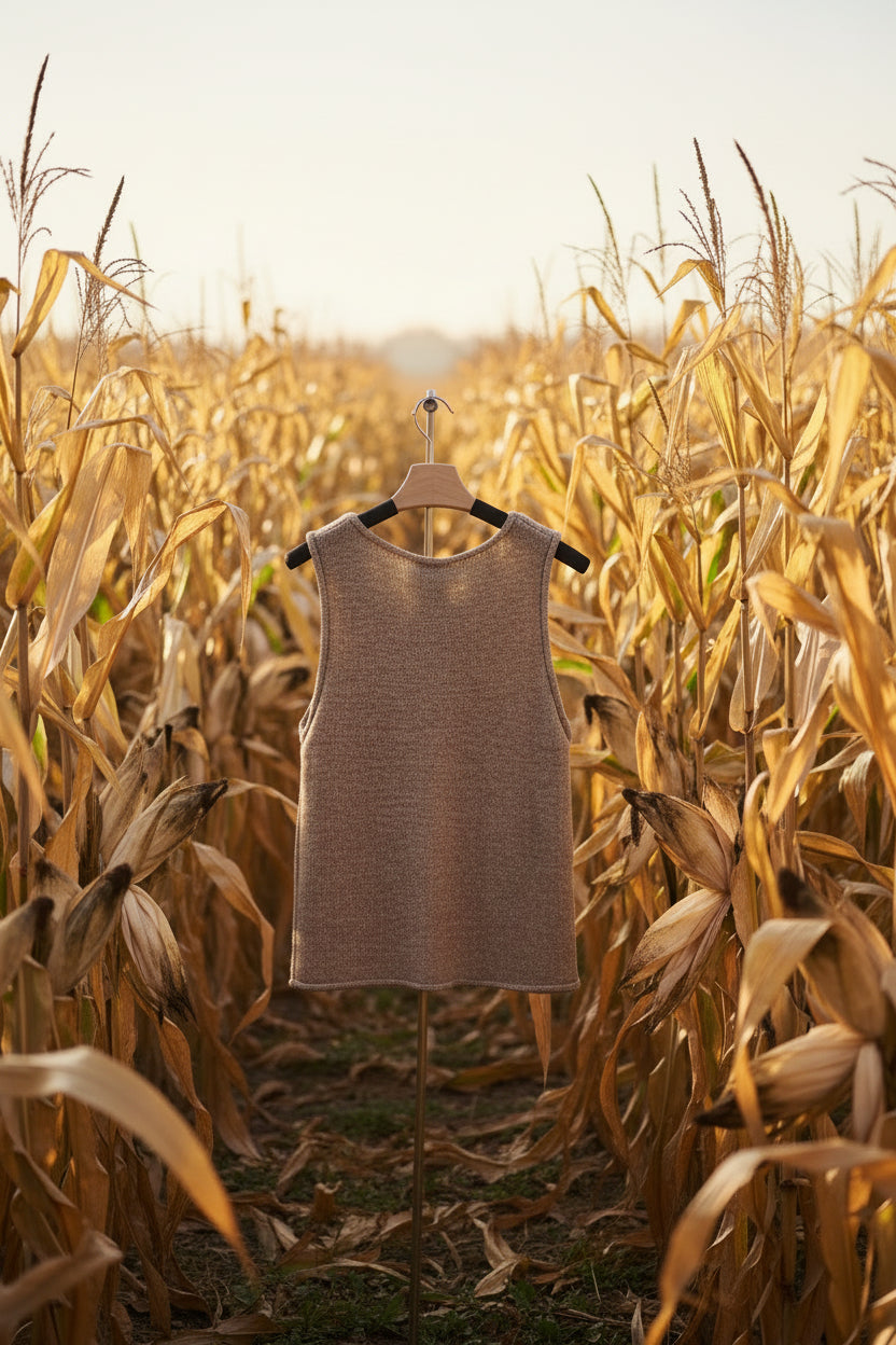 Women's Cornstalk Knit Pullover Vest with Front Pockets – Size L