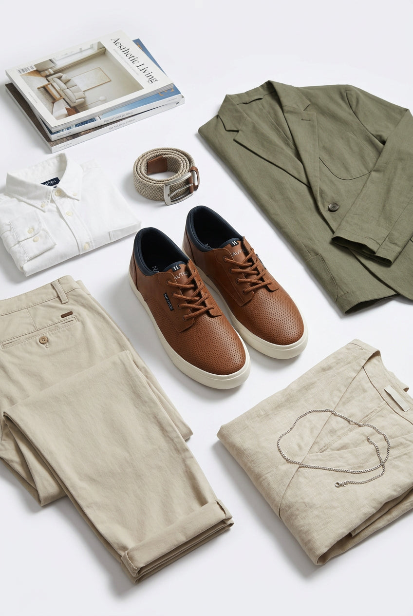 Nautica Men's Caramel Casual Sneakers